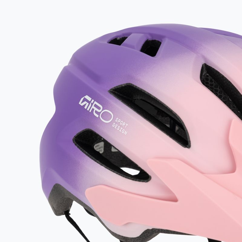 Vaikiškas dviračio šalmas Giro Fixture II matte light pink/purple fade 8