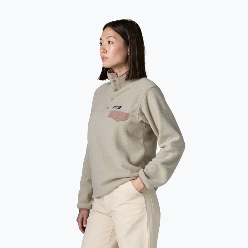 Moteriškas flisinis džemperis Patagonia Lightweight Synchilla Snap-T Pullover oatmeal heather w/moonrise taupe 3