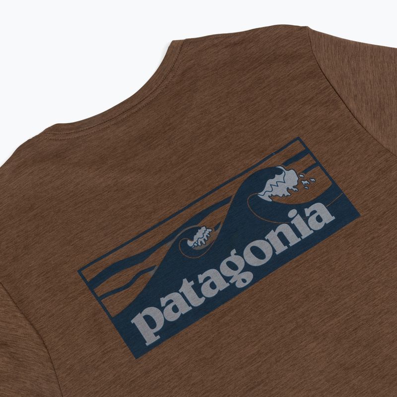 Vyriški ilgomis rankovėmis marškinėliai Patagonia Cap Cool Daily Boardshort Logo LS berm brown - light berm brown x-dye 4