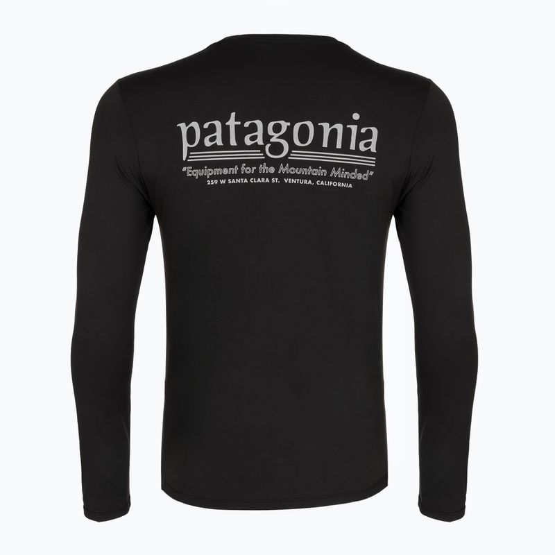 Vyriški žygio marškinėliai ilgomis rankovėmis Patagonia Cap Cool Daily Hut Tripper LS black 2