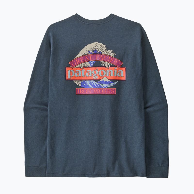 Vyriški ilgomis rankovėmis marškinėliai Patagonia Great Waves Responsibili-Tee LS summit blue 3