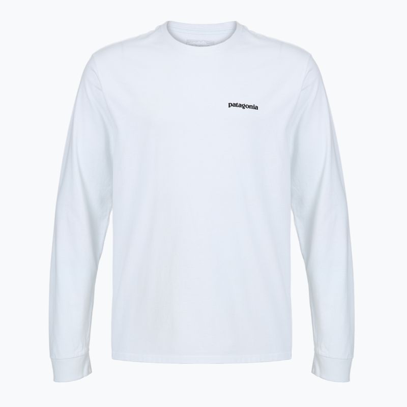 Vyriški ilgomis rankovėmis marškinėliai Patagonia P-6 Logo Responsibili fiber white