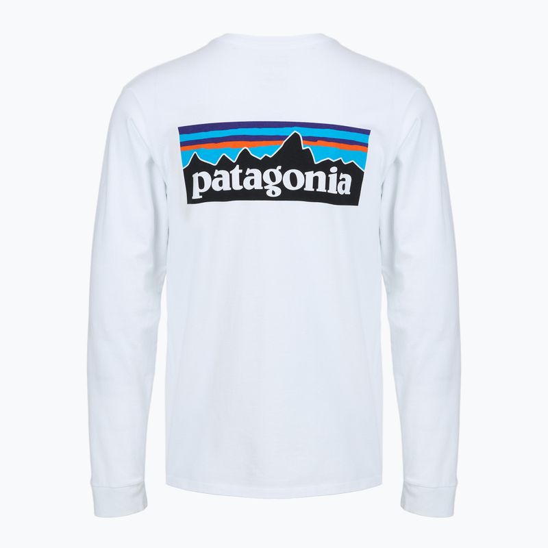 Vyriški ilgomis rankovėmis marškinėliai Patagonia P-6 Logo Responsibili fiber white 2