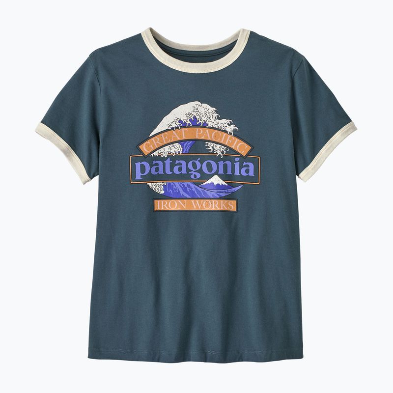 Moteriški marškinėliai Patagonia Great Waves Ringer Tee summit blue 2