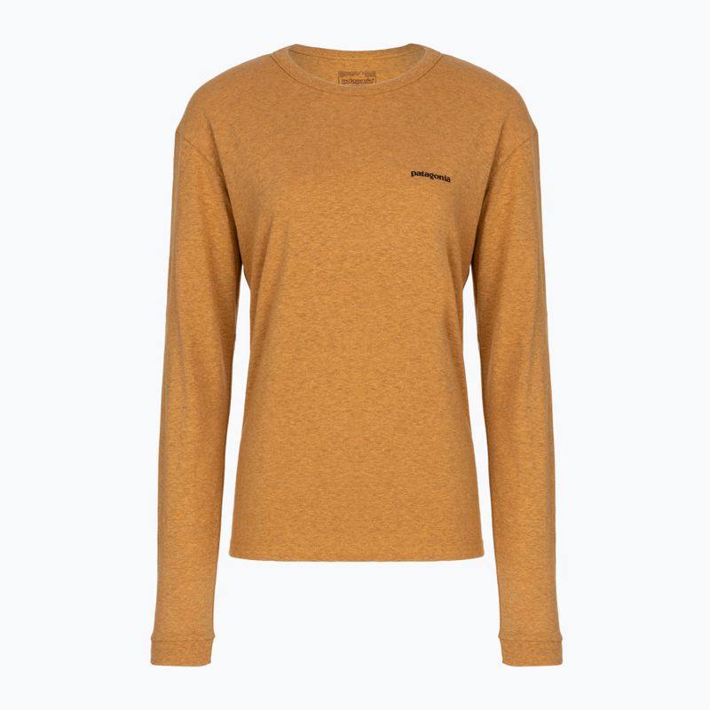 Moteriški marškinėliai ilgomis rankovėmis Patagonia P-6 Logo Responsibili-Tee LS dried mango