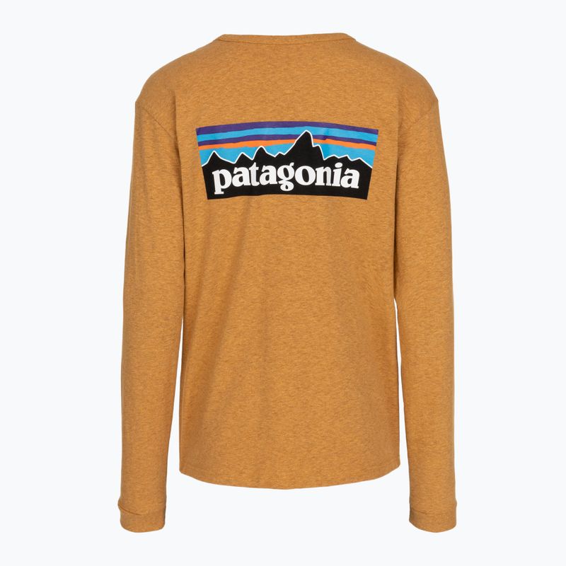 Moteriški marškinėliai ilgomis rankovėmis Patagonia P-6 Logo Responsibili-Tee LS dried mango 2