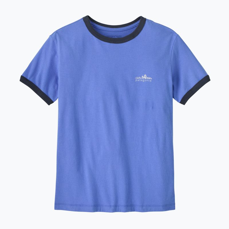 Moteriški marškinėliai Patagonia Fitz Roy Foothills Ringer Tee diver blue