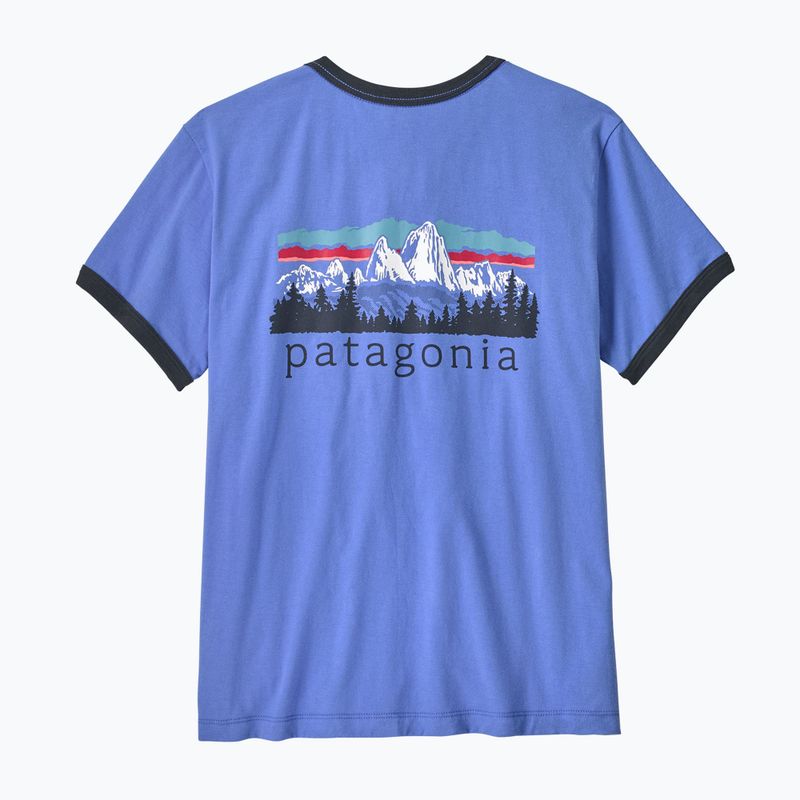 Moteriški marškinėliai Patagonia Fitz Roy Foothills Ringer Tee diver blue 2