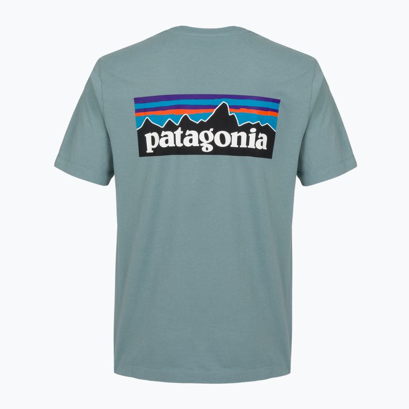 Vyriški marškinėliai Patagonia P-6 Logo blue sage 2