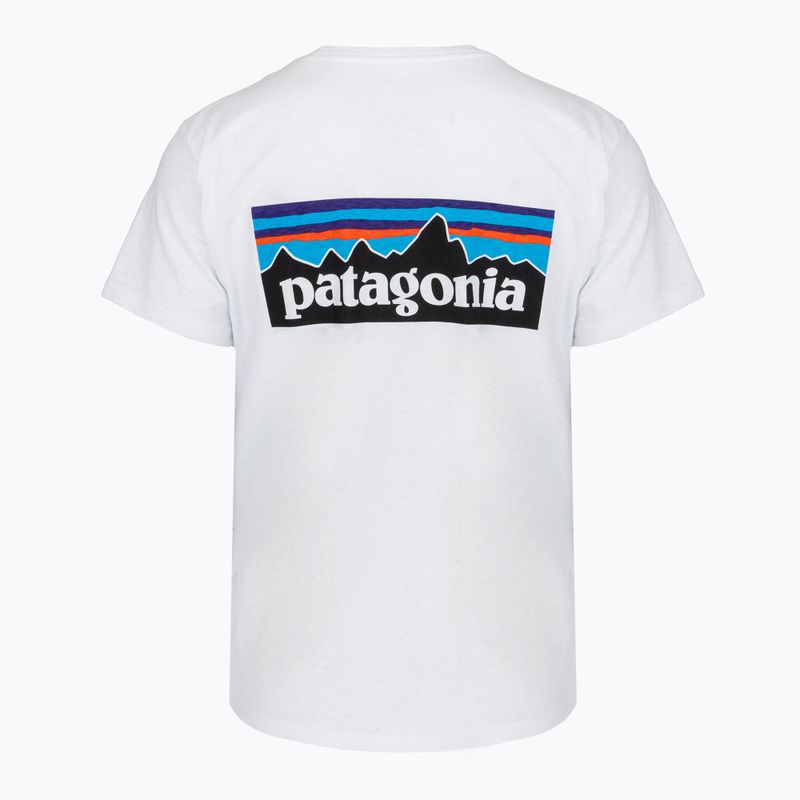 Moteriški marškinėliai Patagonia P-6 Logo Responsibili-Tee fiber white 2