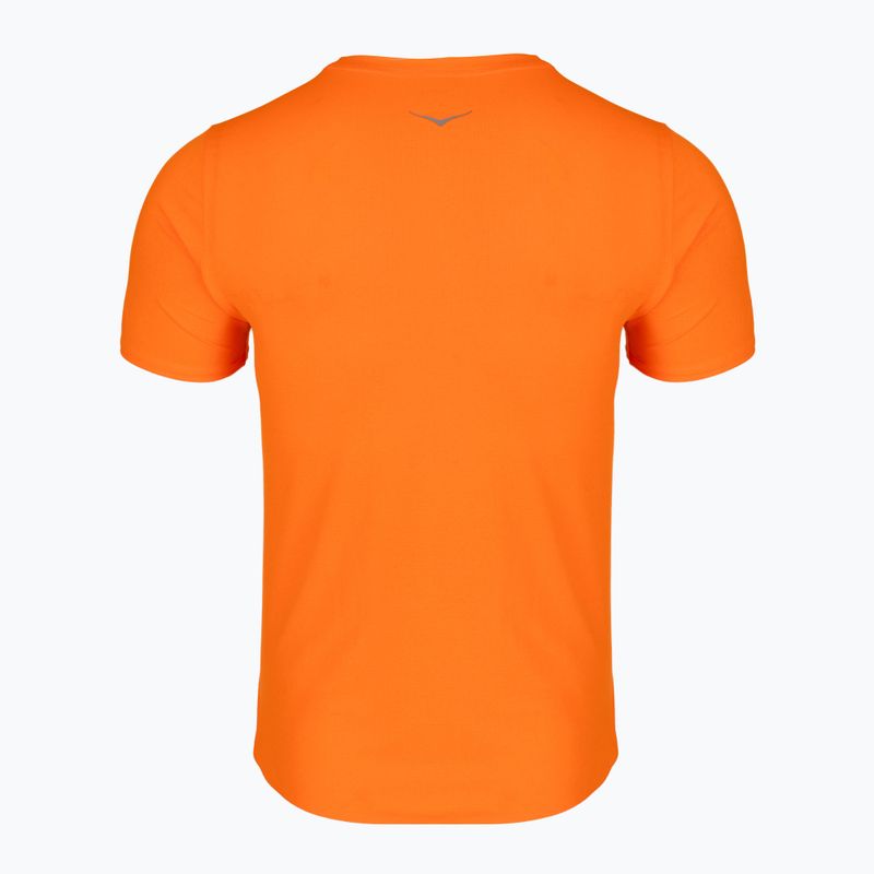 Vyriški bėgimo marškinėliai HOKA EveryRun Short Sleeve electric tangerine 2