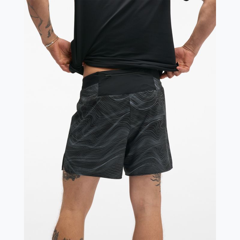 Vyriški bėgimo šortai HOKA Glide Short 5" Brief CLF PRT black/white 3
