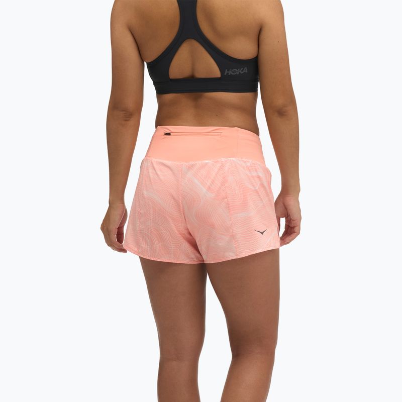 Moteriški bėgimo šortai HOKA Glide Short 3.5" CLF PRT sunstone print 3