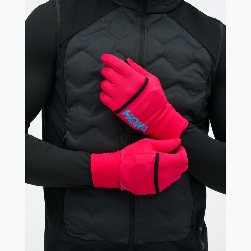 Bėgimo pirštinės HOKA Coldsnap Fleece Gloves cerise 2