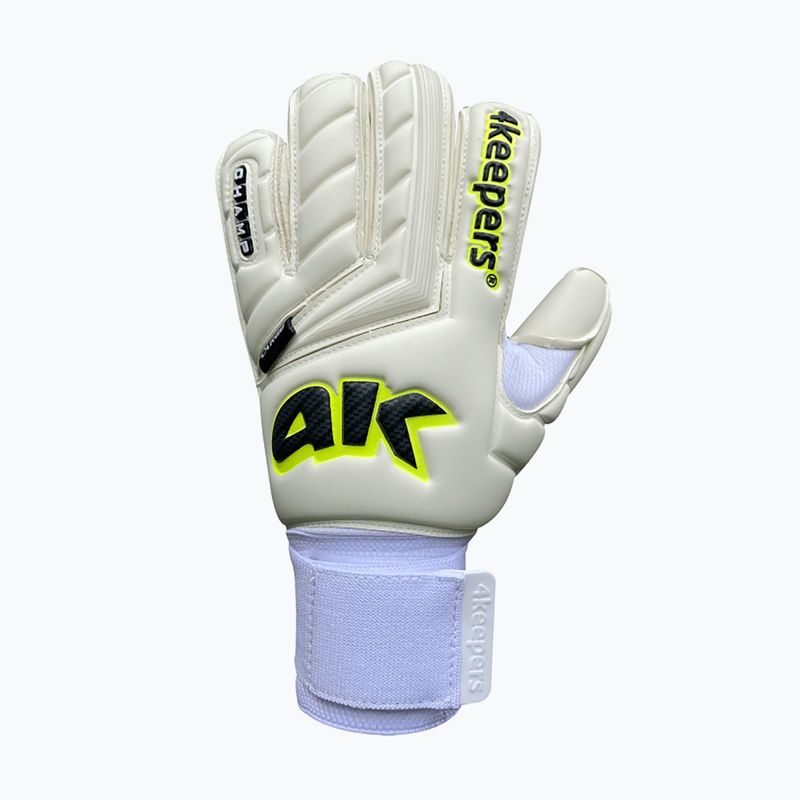 Vaikiškos vartininko pirštinės 4keepers Champ Carbo V RF Strap balta/geltona 4