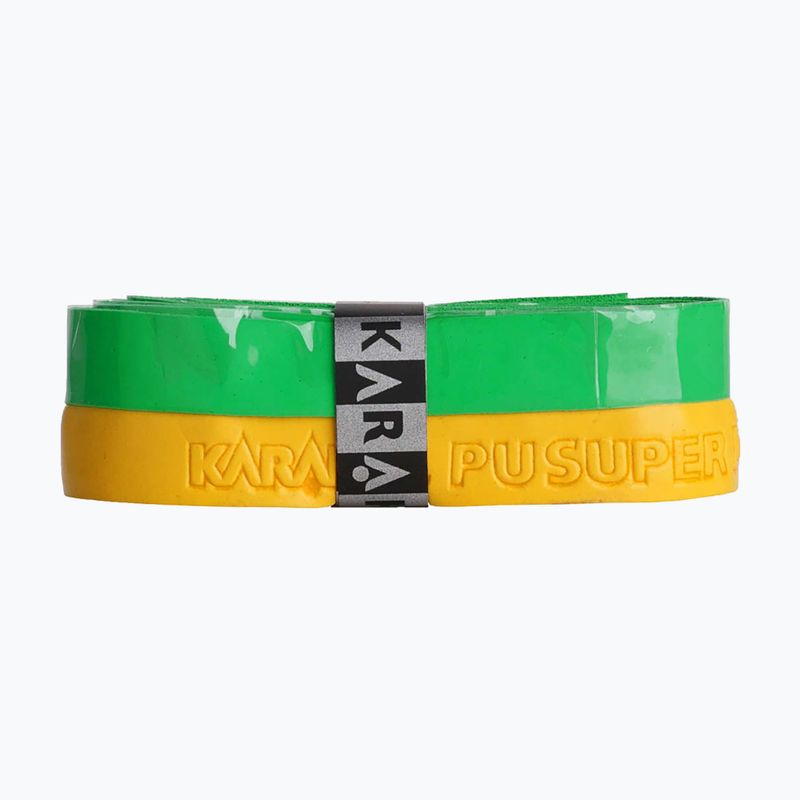 Skvošo raketės rankenos juosta Karakal Pu Super Grip Duo green / yellow