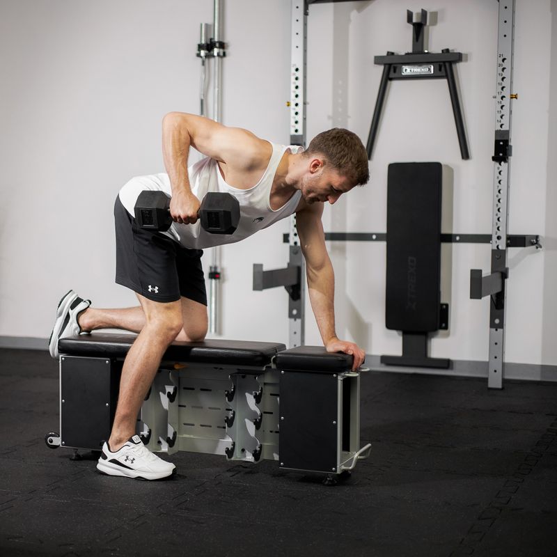 Treniruočių suolelis XTREXO Storage Juodas reguliuojamas 6