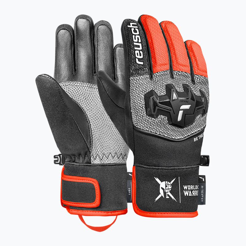 Vaikiškos slidinėjimo pirštinės Reusch Worldcup Warrior R-Tex XT Junior black/silver/fluorescent red 2
