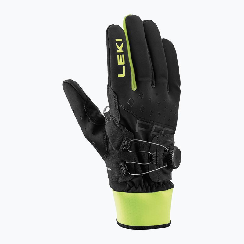 Slidinėjimo pirštinės LEKI PRC Boa Shark black/neon yellow 2
