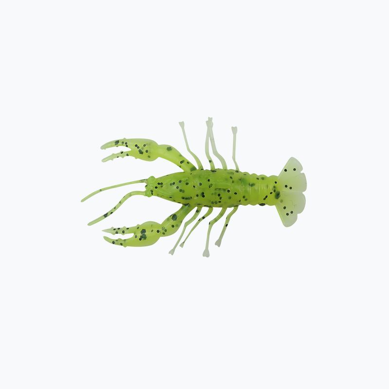 Relax Crawfish 1 Laminuotas guminis masalas 8 vnt Chartreuse juoda jumbo blizgutė balta CRF1