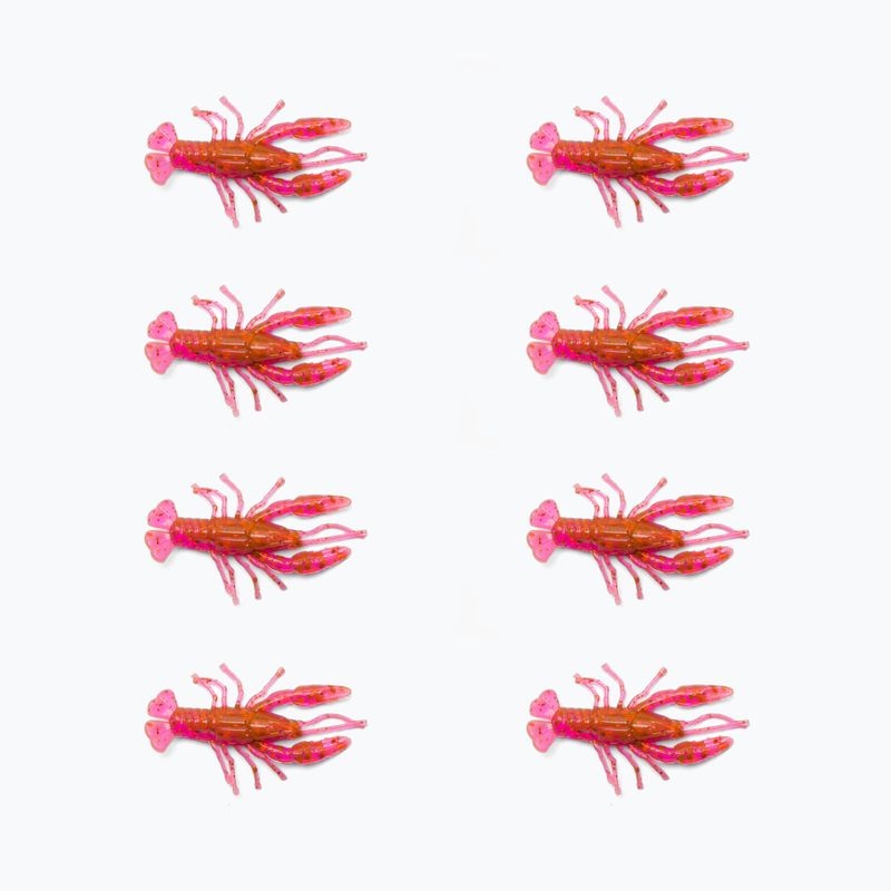 Guminis masalas Relax Crawfish 2 Standartinis 8 vnt. vėžių su oranžinėmis blizgutėmis CRF1-S