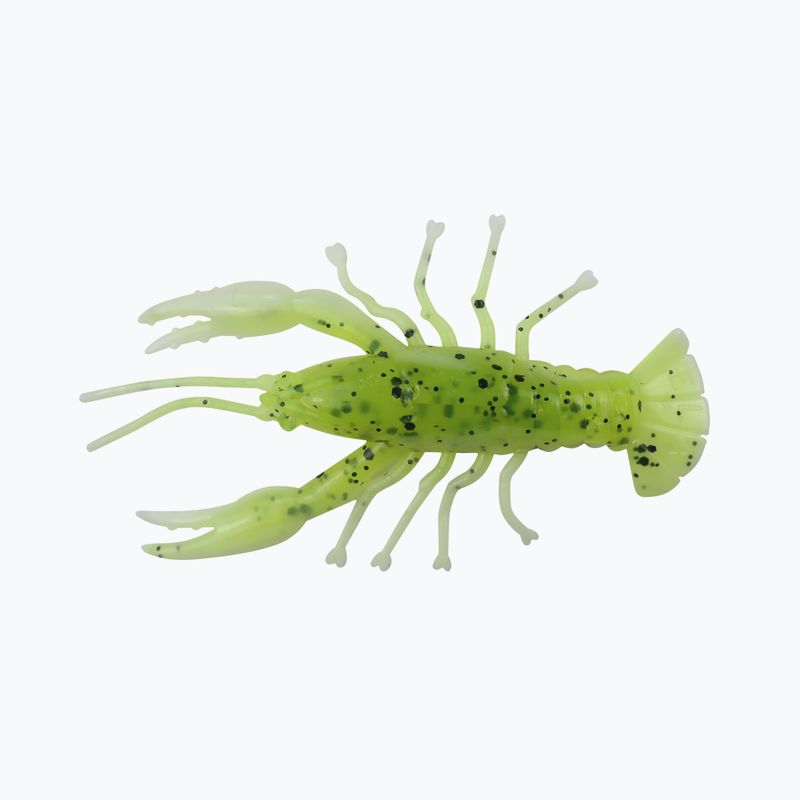 Relax Crawfish 2 Laminuotas guminis masalas 4 vnt Chartreuse juoda jumbo blizgutė balta CRF2