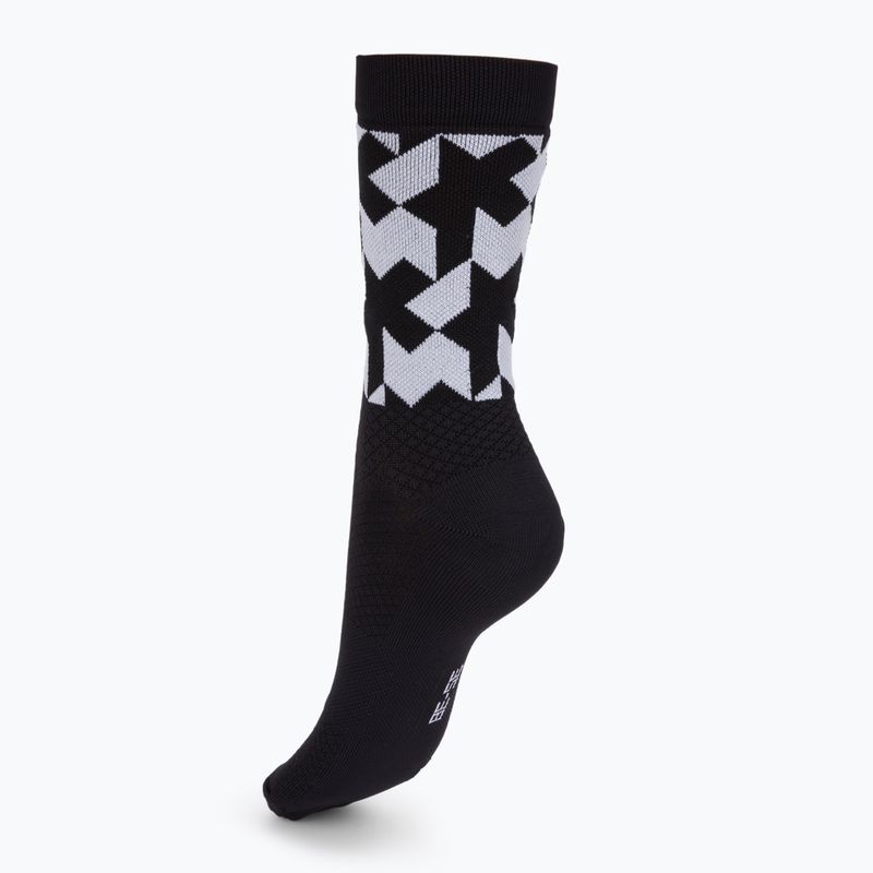 ASSOS Monogram juodos/baltos dviratininkų kojinės 2