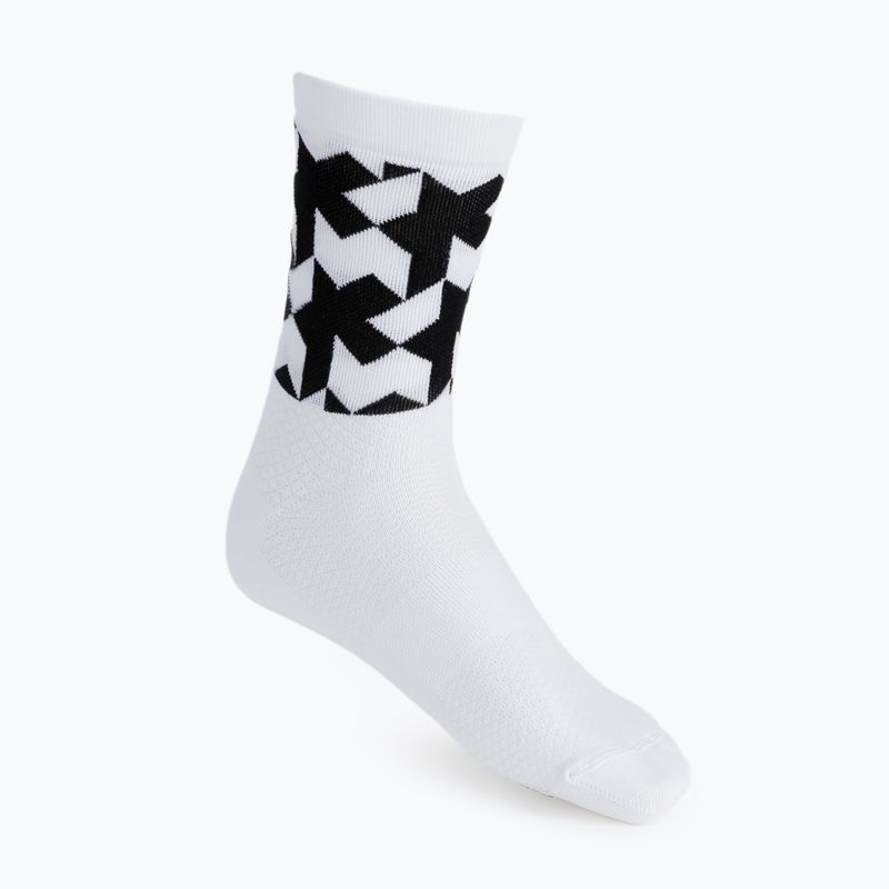 ASSOS Monogram holy baltos dviratininkų kojinės