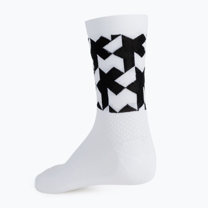 ASSOS Monogram holy baltos dviratininkų kojinės 4
