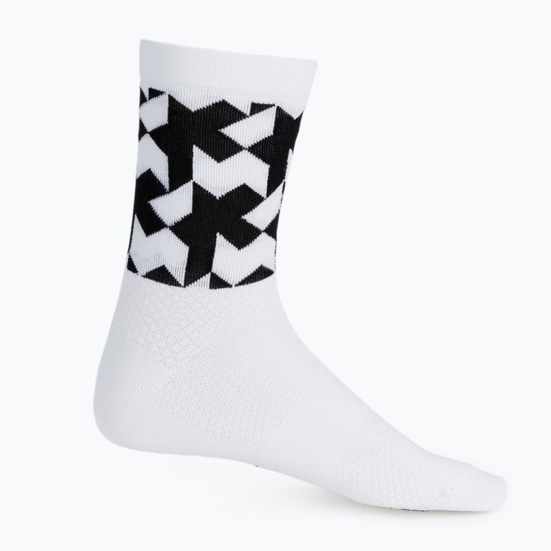 ASSOS Monogram holy baltos dviratininkų kojinės 5