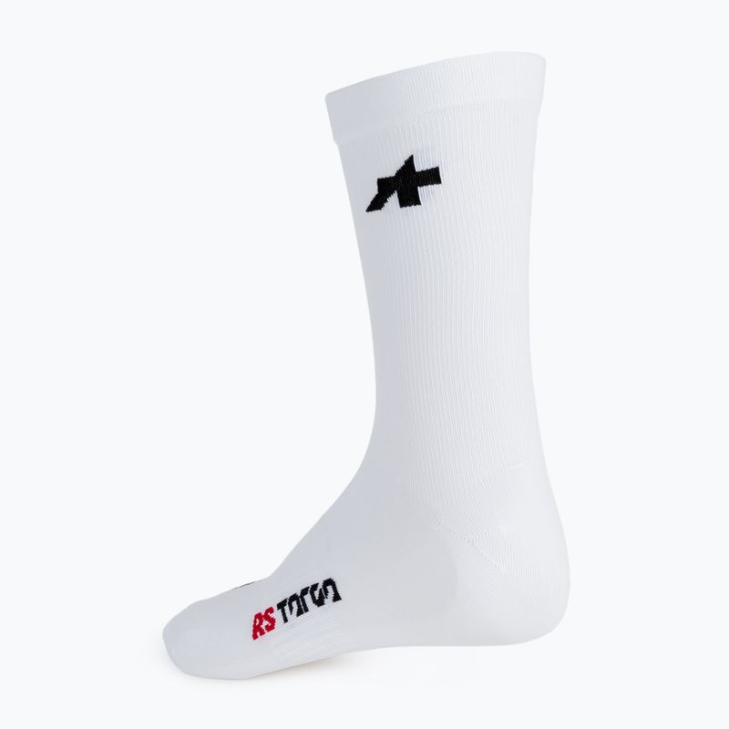 ASSOS RS Targa holy baltos dviratininko kojinės 2