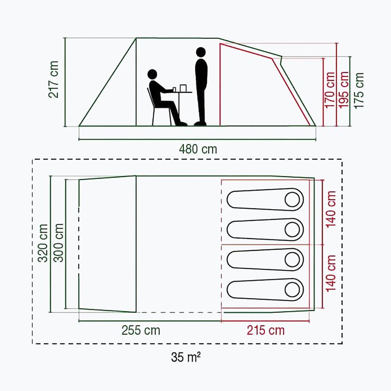 Coleman Mackenzie BlackOut 4 asmenų kempingo palapinė 4 žalia 2000033761 2