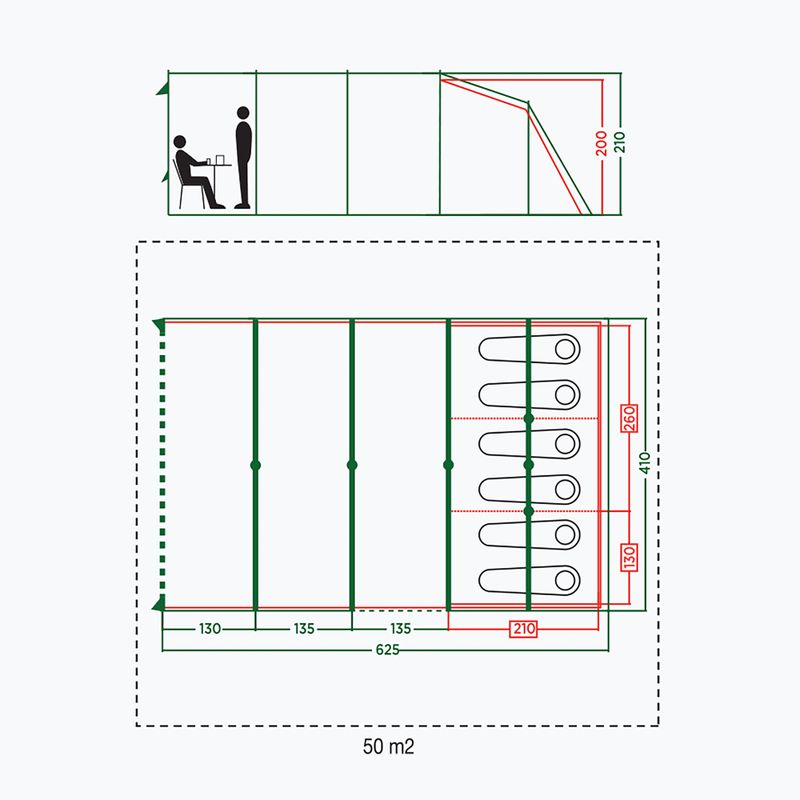 Coleman Meadowood 6 Long kempingo palapinė mėlyna 2000037069 2