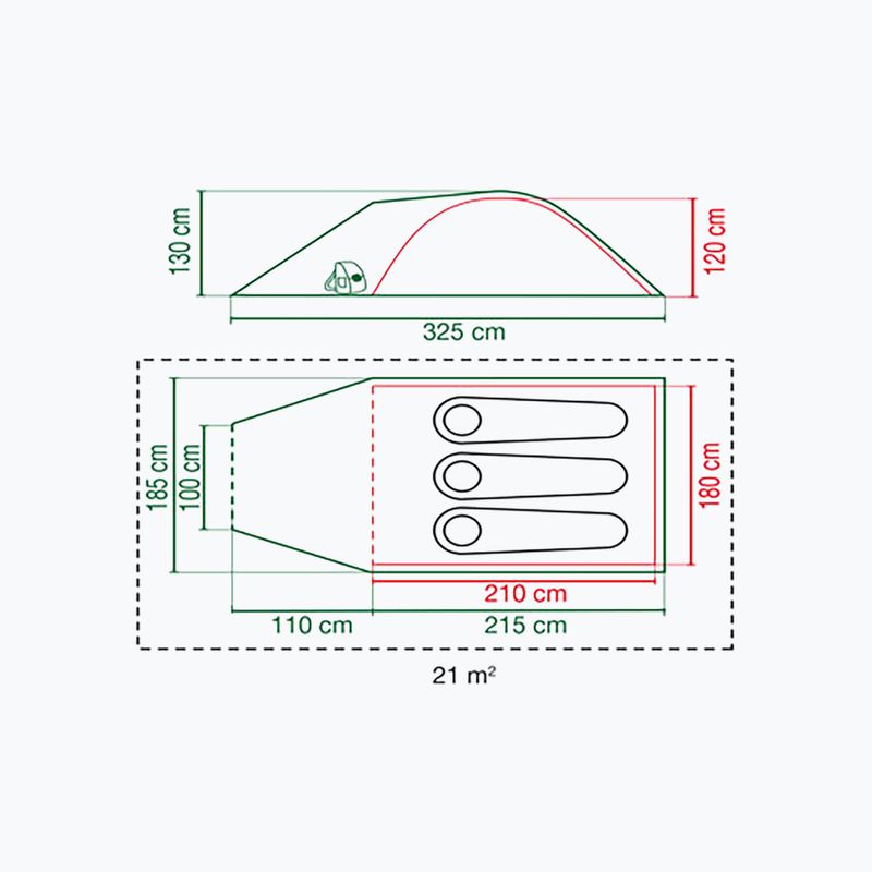 Coleman Darwin 2+ 2 asmenų kempingo palapinė žalia 2000038488 2