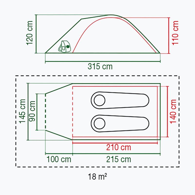 Coleman Darwin 2+ 2 asmenų kempingo palapinė pilka 2176902 2