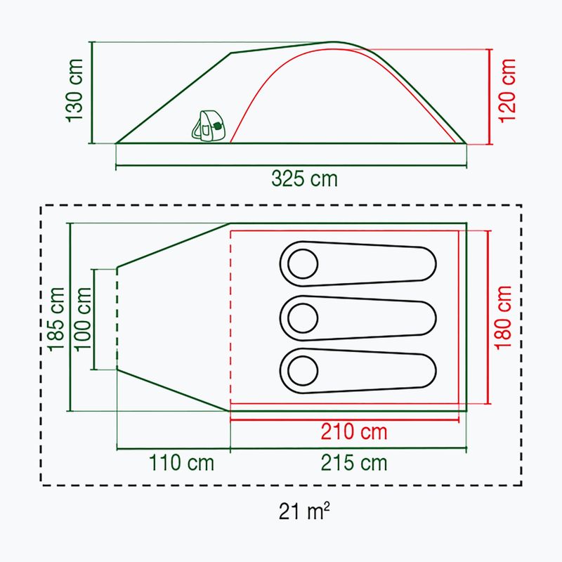 Coleman Darwin 3+ 3 asmenų kempingo palapinė pilka 2176904 2