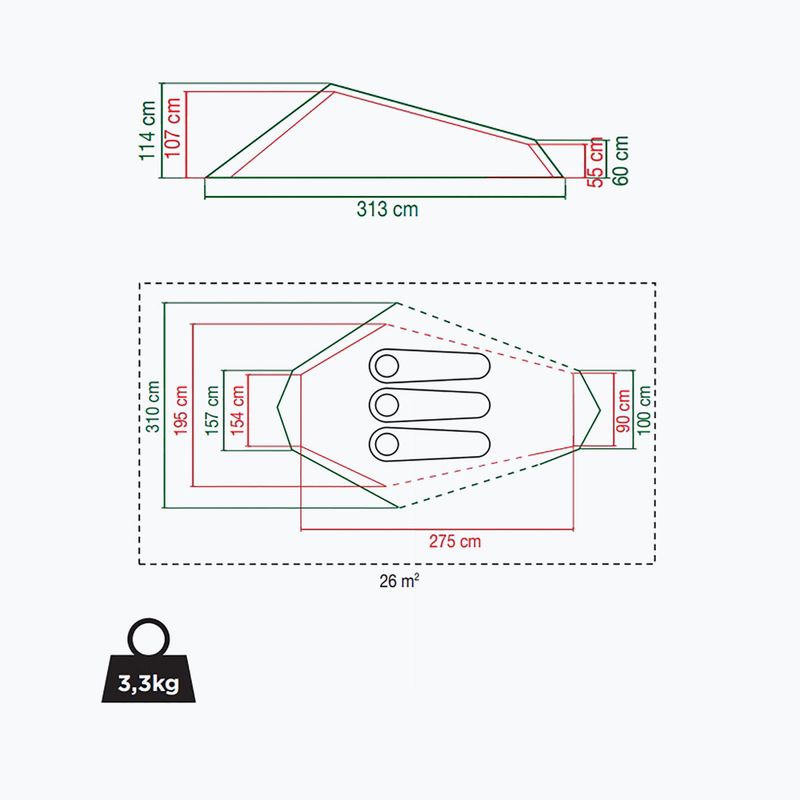 Coleman Cobra 3 asmenų turistinė palapinė pilka 2176908 2