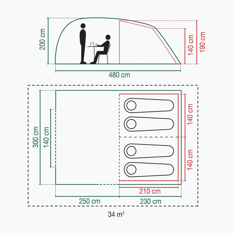 Stovyklavimo palapinė 4-osobowy Coleman Vespucci 4 brown 2