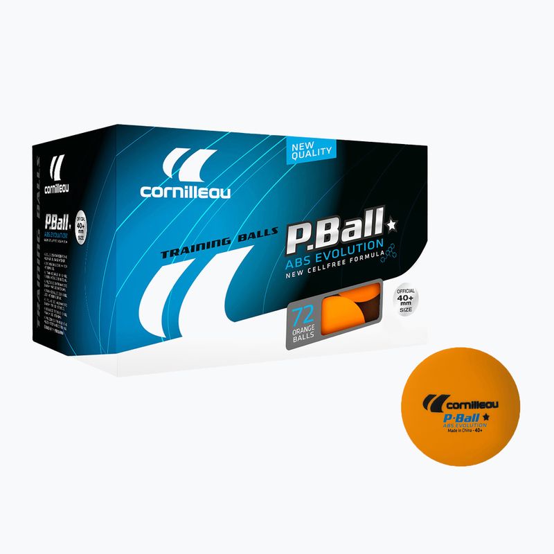 Cornilleau P-Ball* ABS EVOLUTION 72 stalo teniso kamuoliukai. Oranžinis