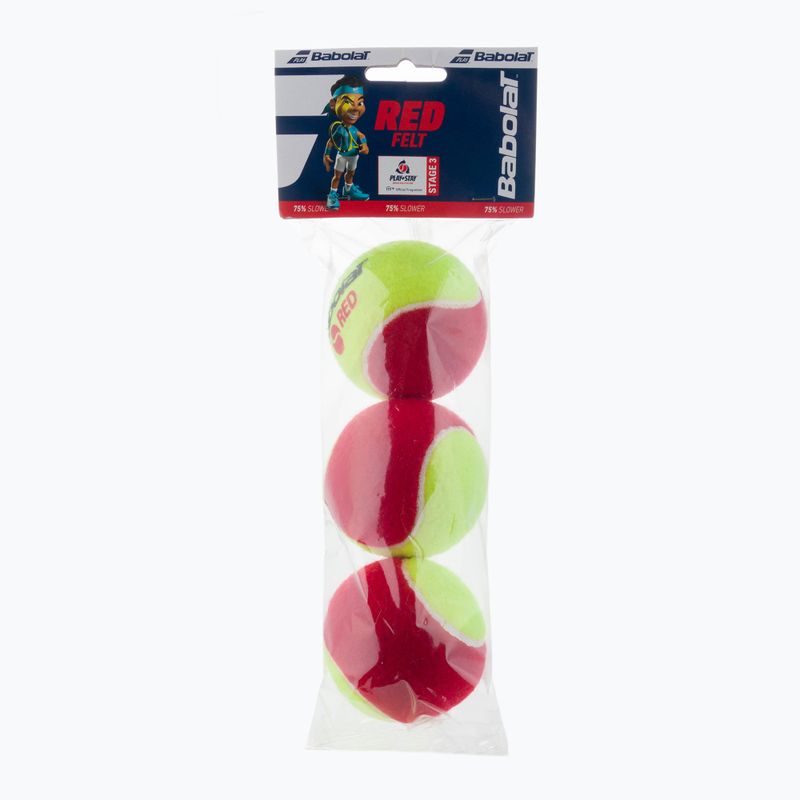 Babolat Red Felt teniso kamuoliukai 3 vnt. raudoni 501036