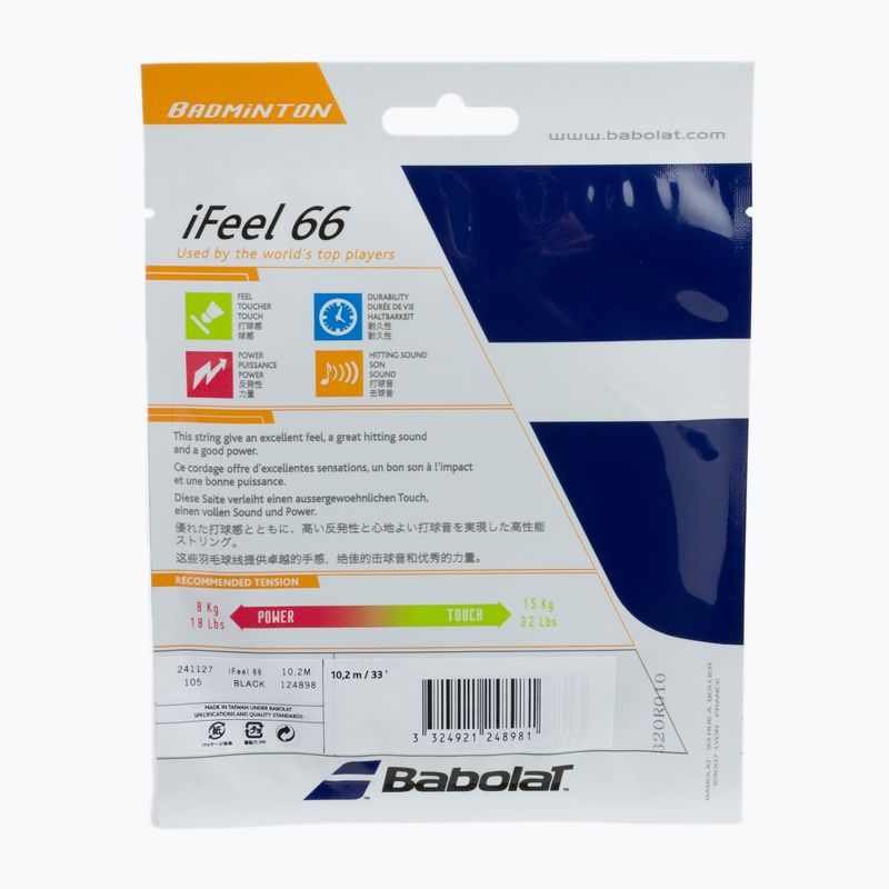 Babolat badmintono stygos bad.iFEEL 10,2 m juodos spalvos 124898 2
