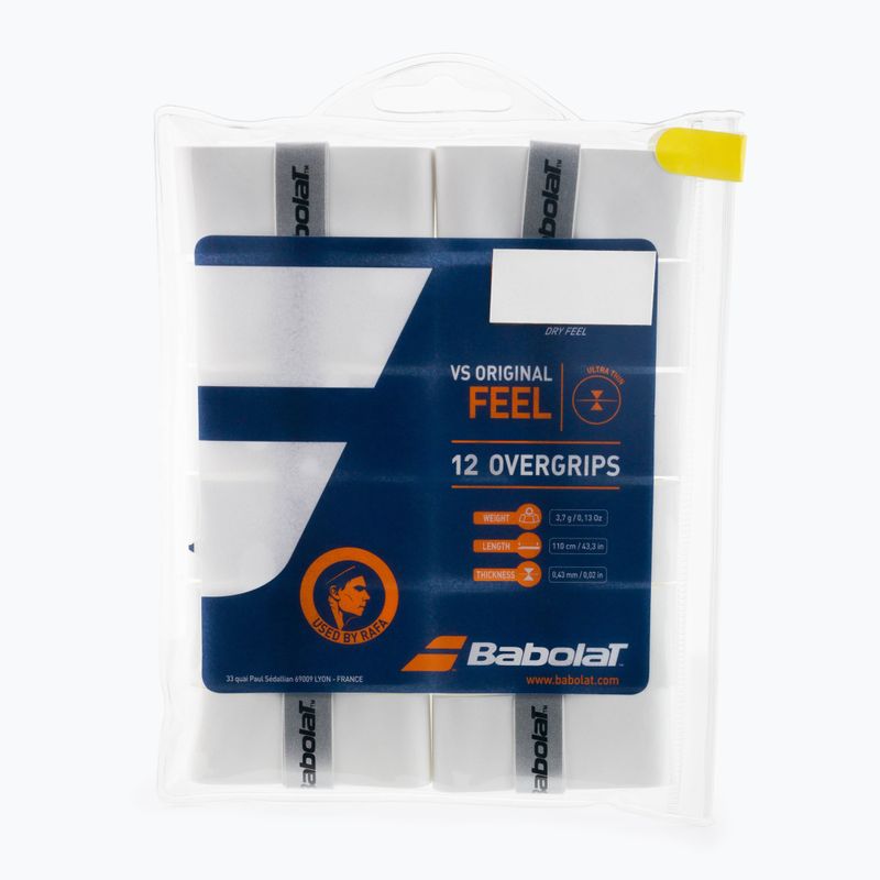 Babolat VS Original teniso raketės apvyniojimas 12 vnt., baltas 654010