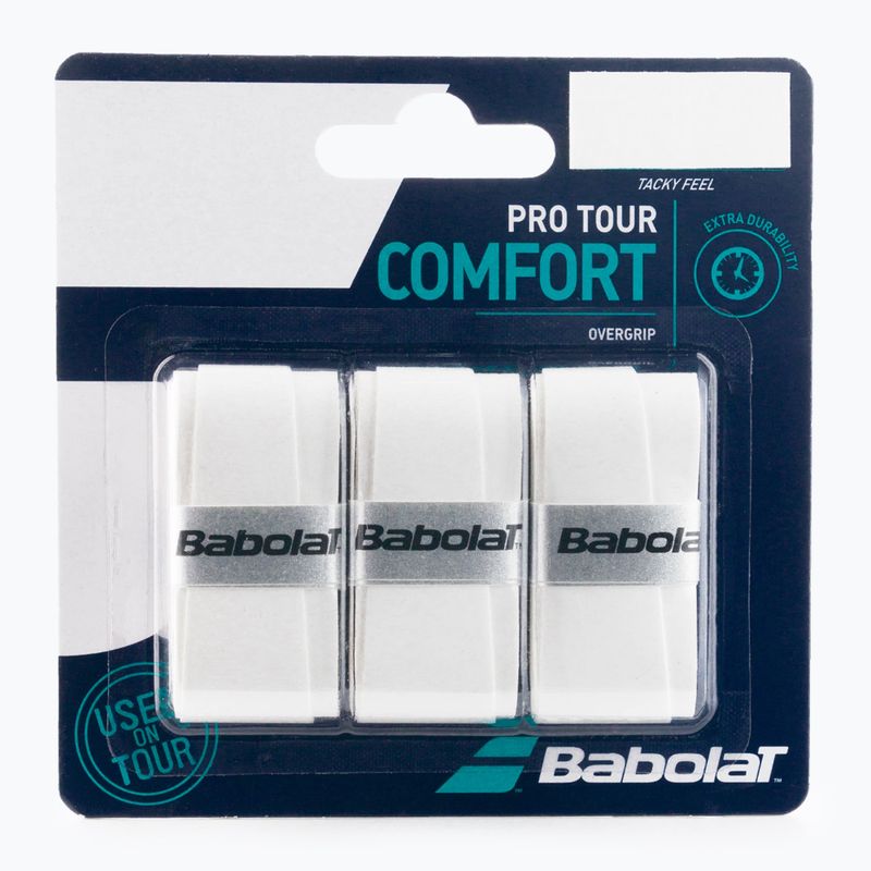 Babolat Pro Tour teniso raketės apvyniojimai 3 vnt. balti 653037