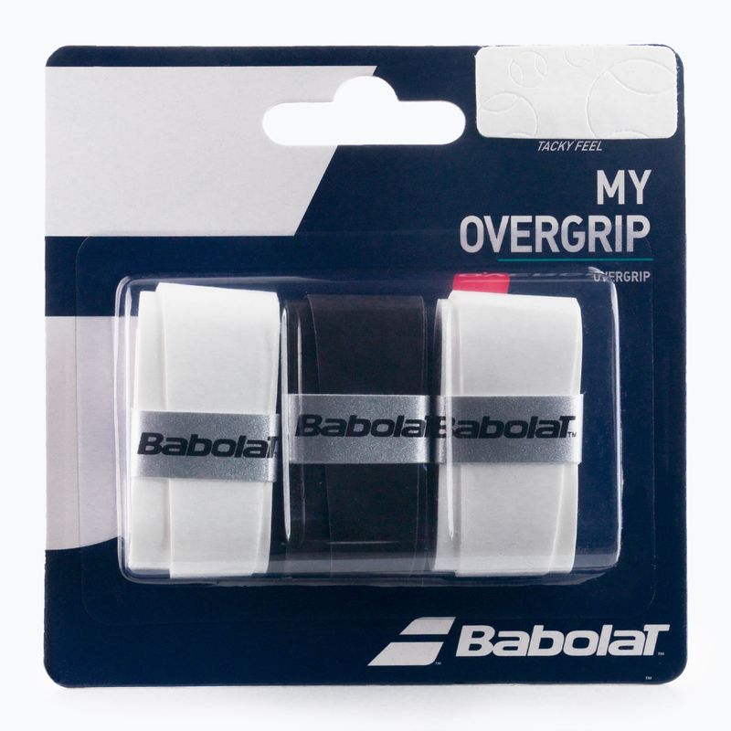 Babolat My Overgrip teniso raketės apvyniojimai 3 vnt. juodai balti 653045