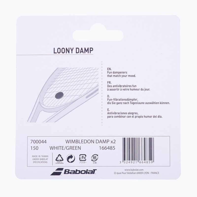 Babolat Dampener Wimbledon 2 vnt. baltos ir žalios spalvos 700044 3