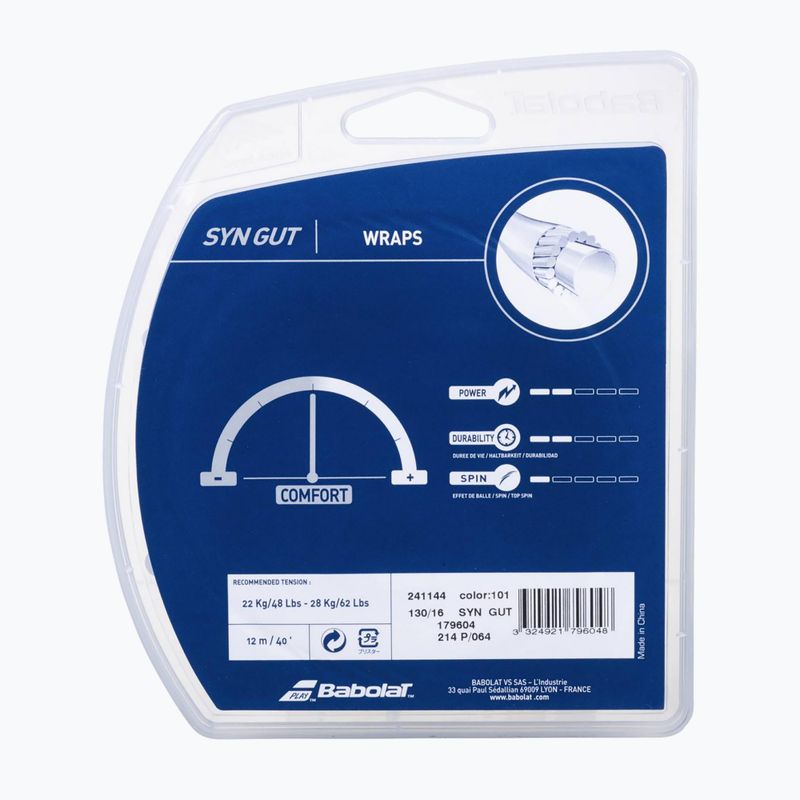 Teniso stygos Babolat Syn Gut 12 m baltos spalvos 241144 2