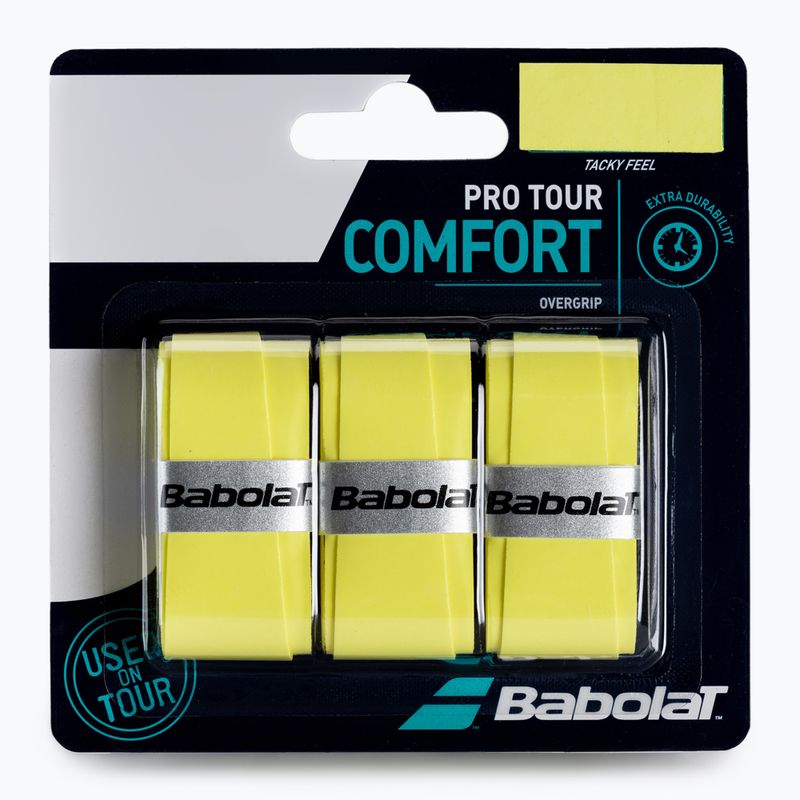 Babolat Pro Tour teniso raketės apvyniojimas 3 vnt. geltonos spalvos 653037