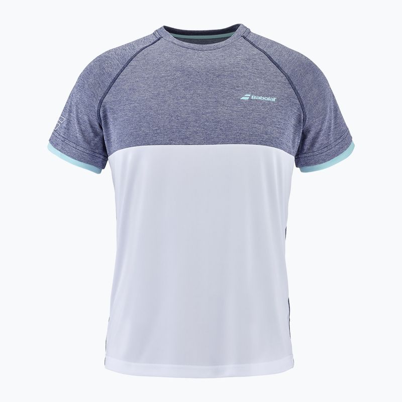 Babolat vyriški teniso marškinėliai Play Crew Neck white and blue 3MTE011