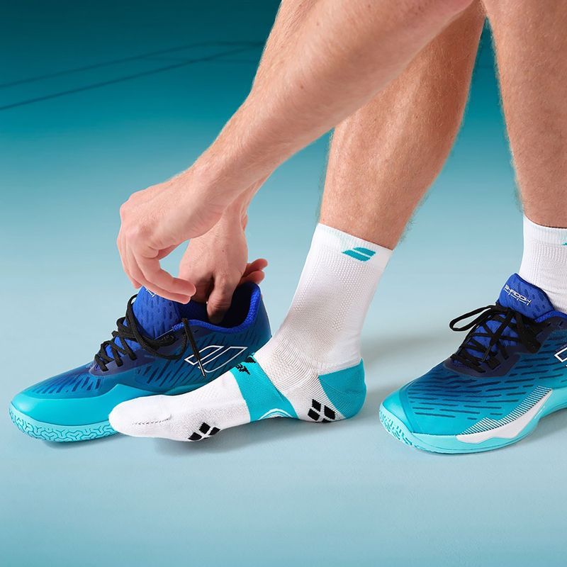 Vyriškos kojinės Babolat Badminton Pro Crew white/ceramic blue 3
