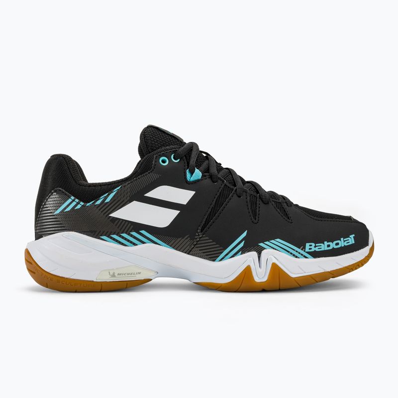 Vyriški badmintono batai Babolat Shadow Spirit black/light blue 2